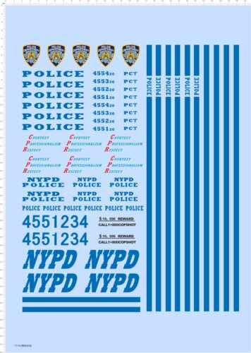 75162整版水贴 1/10 雪佛兰 impala 美国警车模型车水贴定做七月