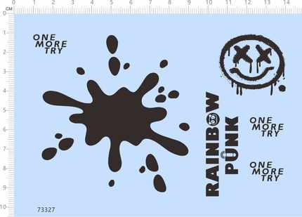 73327整版胶 涂装 RAINBOW 水花模型水贴纸打印  one more try