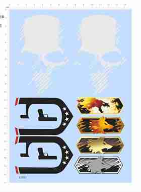 82953幽灵行动彩虹6号模型水贴骷髅头可撕膜不干胶独立胶位现货