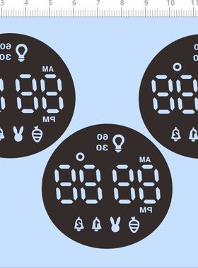 80406整版胶无比例仪表盘自制水贴时钟eld阿拉伯数字开灯闹钟标A6