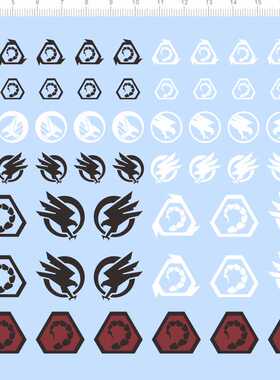 77673整版胶 无比例 蝎子尾 鹰 战棋旗 手办模型水贴定制打印现货