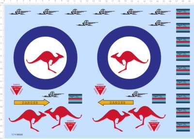 72745 澳洲澳大利亚国旗飞机整版胶水贴袋鼠DANGER EJECTION SEAT