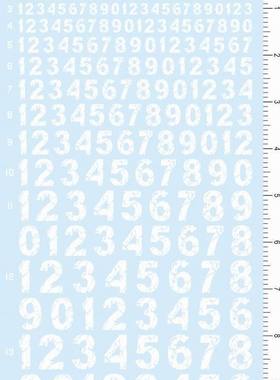 fonts 2-3-A6209 各种比例数字阿拉伯数字水贴纸