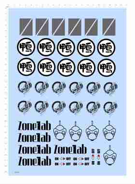 82445骨架shovel head DA鸭Zoneiab比例模型水贴on off骷髅头2405