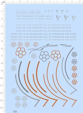 77354整版梅花线条EVERY DAY IS AN ADVENTURE 2401水贴HARDAHIPS