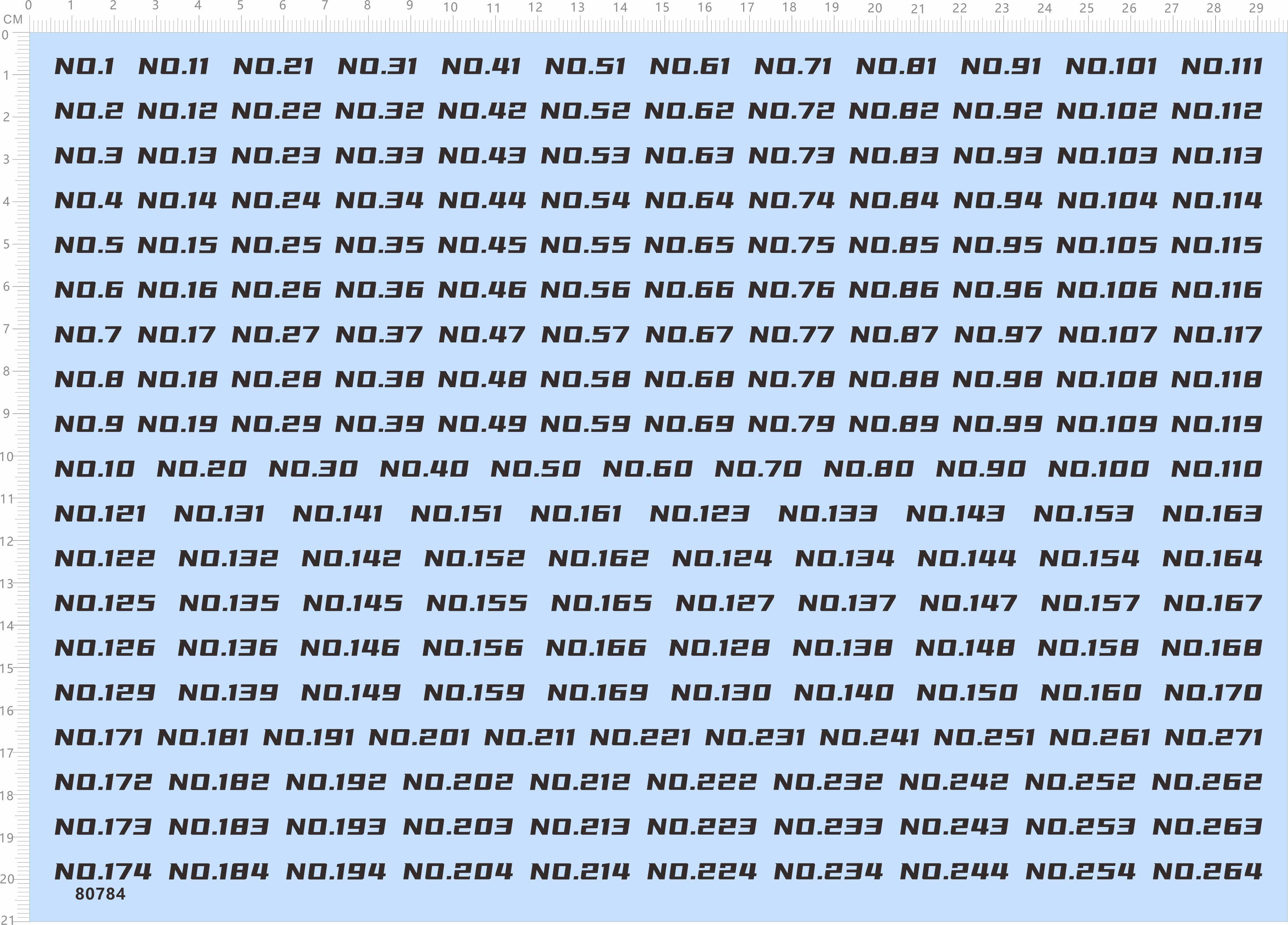 80784整版胶飞船模型数字编号水贴 no.