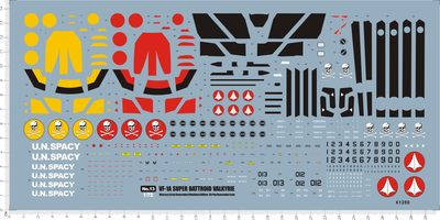 61280  1/72 VF-1S Strike Battroid Valkyrie 超时空水贴1