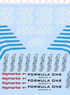 77604整版胶无比例一级方程式赛车模型挂机水贴纸raymarine 2402