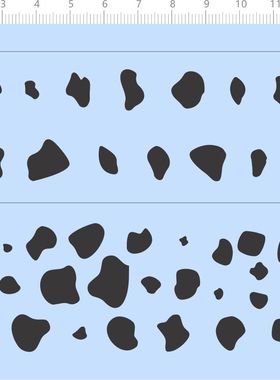 77181整版水贴 奶牛纹 斑点狗黑色纹身手办模型定制打印2401