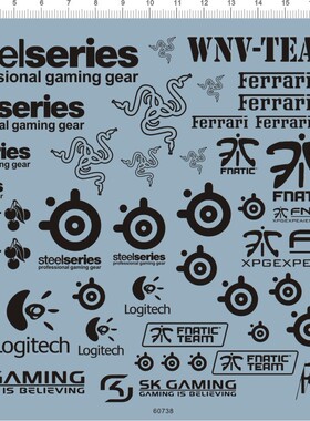 60738 razer fnatic wnv steelseries cherry鼠标贴卡通水贴1