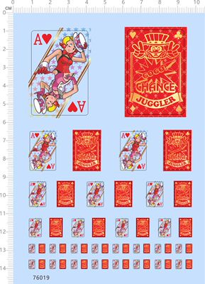 76019 美女扑克牌 gogo change juggler 模型水贴定制打印现货