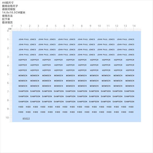 85022比例模型水贴 JOHN HOPPER KIDD MOMSEN SAMPSON 舰名现货