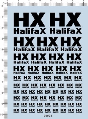 00024-A3810 HX HalifaX 模型车水贴纸