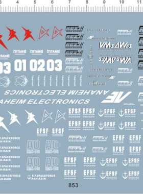 853-2E15 TITANS EFSF AD KARABA new niu v锣牛数字编号gd水贴纸