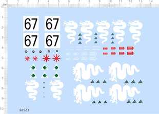 68923整版胶1/24罗密欧阿拉法67号车模水贴纸纸模模型水贴纸定做