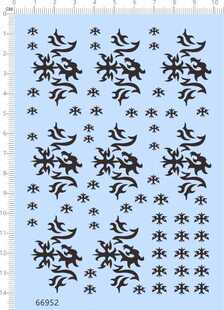 66952整版胶无比例豆丁魂黑贞德手办模型纹身比例模型剪纸水贴纸