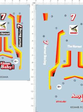 65344 mini4wd hornet 大黄蜂18002四驱车水贴纸1