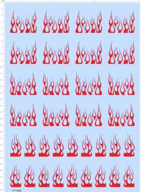 74750整版水贴 变形 火焰 擎天柱 红色 七月模型水贴定做现货