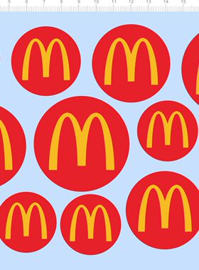 76265整版水贴 麦当劳 模型水贴定制打印2312