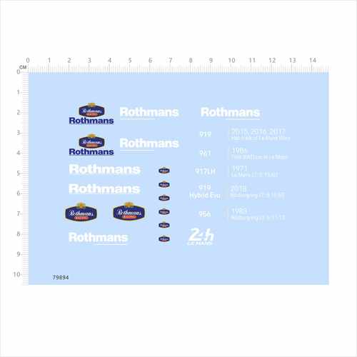 79894比例模型车水贴 ROTHMANS hybrid evo改比例尺寸定制现货