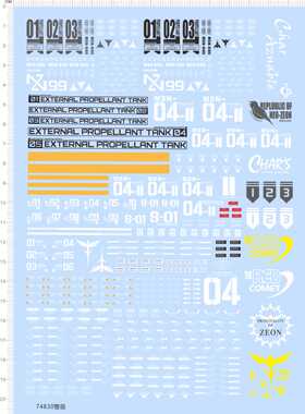 74830 HGUC 1/144 夜莺 RG 高达模型水贴纸七月