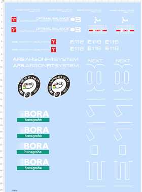 77576整版胶加拿大无比例BORA E-118 ARGON 18公路车模型水贴现货