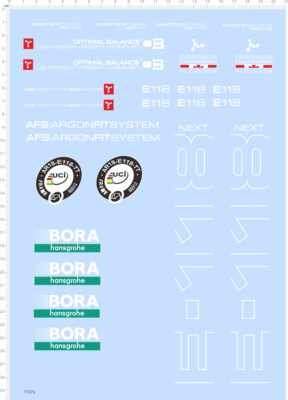 77576整版胶加拿大无比例BORA E-118 ARGON 18公路车模型水贴2402