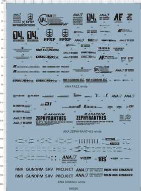 64026-A4304 MG FA-010-A FAZZ RX-78 GP01FB MSN-06S SINANJU