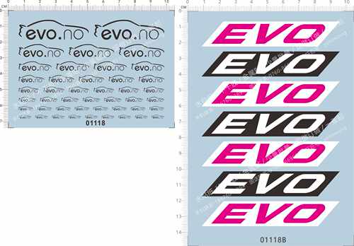 01118 evo.no reacto 三菱Evo单车模型车水贴纸 定做订做定制