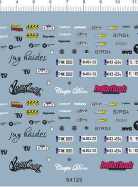 64125-A4218 1/43 hella flush taxi 出租车的士涂鸦拉花水贴1