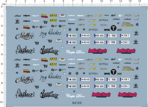 64125-A4218 1/43 hella flush taxi 出租车的士涂鸦拉花水贴1