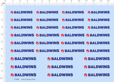 77439 3cm 3.2cm 3.5cm  BALDWINS 模型水贴定制打印2402