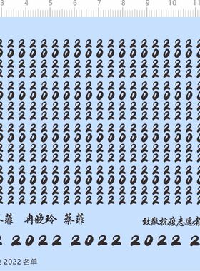 71872整版胶 2022 名单 阿拉伯数字模型水贴