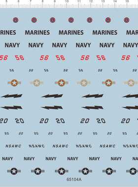 65104A 1/48 Astray marines navy nsawc 美国美军陸戰隊水贴纸1