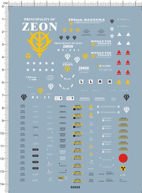 60609-Z42 MG MS-06J ZAKU 扎古渣古gd水贴纸 定做订做111