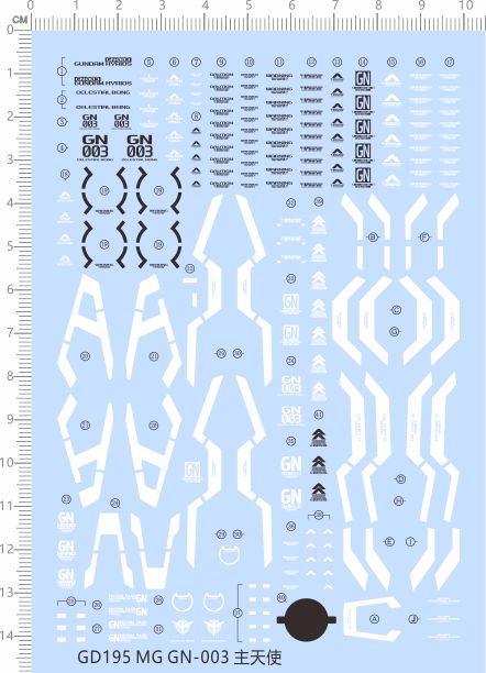 GD195 MG GN-003主天使敢达水贴敢达水贴定做订做定制1/100