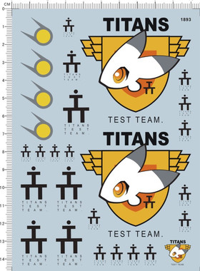 1893白兔黑兔Titans泰坦斯Test Team T3 MURPHY MS小队gd水贴MK 2