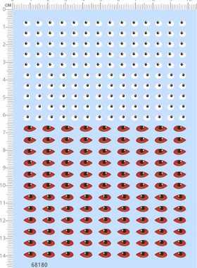 68180整版胶无比例人龙眼睛比例模型人偶眼睛水贴纸定做订做定制
