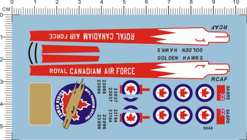 5048-12301 整版胶 1:48 MK5 SABRA RCAF GOLDEN HAWKS水贴现货