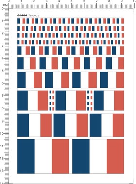 60464-整版胶 法国 France 国旗 水贴纸 现货