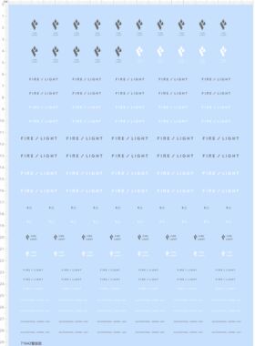71642整版胶 FIRE LIGHT 模型水贴