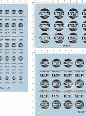 60686 IPF HELLA 轮胎轮壳模型水贴 少量批量定做订做1