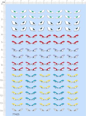 77425整版胶 孙悟空 手办模型 眼睛 赛亚人定制打印2402水贴