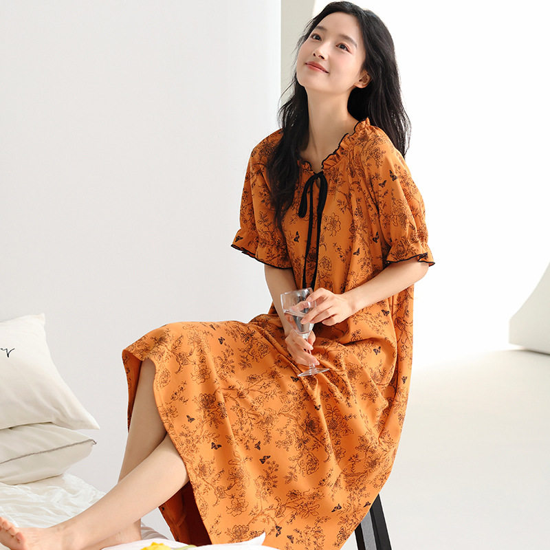 带胸垫睡裙女夏季短袖拉架爽棉薄款加大码宽松休闲可外穿家居服,女装/女士精品,真丝上装,淘宝优惠券,粉丝福利购,淘宝优惠卷