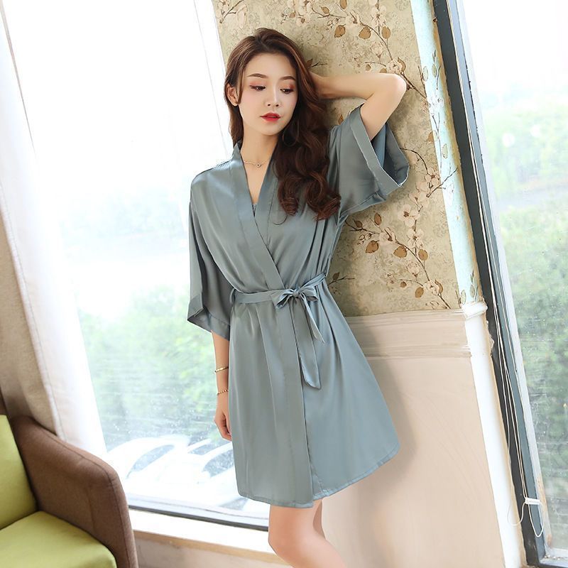 【一折专区】夏天女浴衣浴袍薄款睡袍女洋气夏季大码睡衣冰丝睡衣