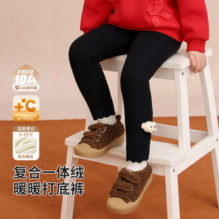 精典泰迪加绒加厚女童打底裤宝宝加绒打底裤儿童一体绒裤子长裤