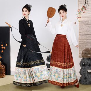明制马面裙女凤凰国风新中式 显瘦汉服敬酒服 日常通勤半身裙新款