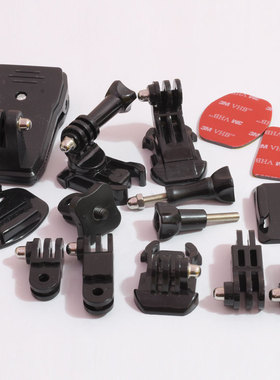 运动相机配件头盔固定支架夹子底座转接头全景360套装gopro8山狗