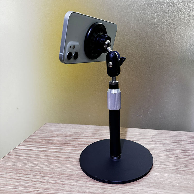 伸缩桌面金属圆盘手机支架桌上升降手机架懒人支架磁吸支架可调节