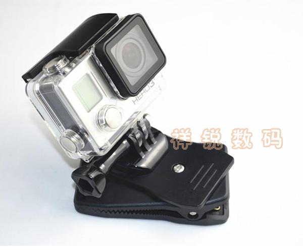 Gopro配件Hero5/4/3+/3背包夹运动相机书包夹360度旋转多功能夹子